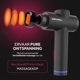 Northwall Massage Gun Professioneel Prime - Massage Pistool Inclusief Koffer en 7 Opzetstukken incl. Warmte Massagekop - Krachtig en Draadloos Sport en Relax Massage Apparaat — thumbnail 2