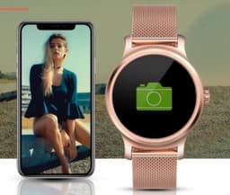 Belesy® SMART - Smartwatch Dames - Smartwatch Heren - Horloge - Stappenteller - 1.3 inch - Kleurenscherm - Full Touch - Bluetooth Bellen - Roségoud - Staal — thumbnail 20