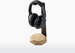 Oakywood 2in1 Headphones Stand - Massief Eiken - Echt Hout Koptelefoon Standaard Houder met 10W Draadloze Oplader — thumbnail 5