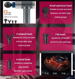 Q-time - Massage Gun - Professionele Sport Massage - Rug Massage - Nek Massage - Massage Apparaat - Spier Massage - Stress Massage - Triggerpoint - Spierherstel & Spierontspanning — thumbnail 5