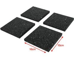 Scanpart trillingsdempers wasmachine vierkant - Geschikt voor AEG Bosch Miele Samsung Siemens - Zwart - Universeel - Set van 4 stuks — afbeelding 1