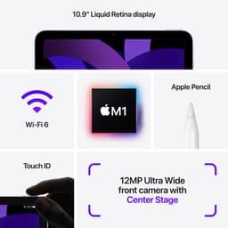 Apple iPad Air (2022) - 10.9 inch - WiFi - 64GB - Paars - 5e generatie — thumbnail 8