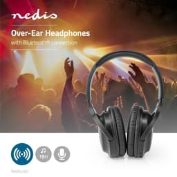 Nedis Draadloze Over-ear Koptelefoon - Batterij 1 werkingstijd standaard verbruik: 1200 min - Ingebouwde microfoon - Drukbediening - Ondersteuning voor spraakbesturing - Volumebediening — thumbnail 2
