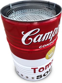 BarrelQ Big - Houtskoolbarbecue - Campbell's Soup Special Edition - Staal - Ø57x87 cm - Vuurkorf & Statafel in 1 - 200L — thumbnail 3