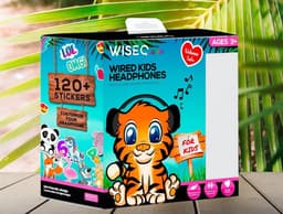 WiseQ Junior Kinderkoptelefoon met Draad – Koptelefoon Meisje – Koptelefoon Kind vanaf 3 Jaar – Hoofdtelefoon met Kabel – 85 dB Volumebegrenzer – Opvouwbaar – Met Stickers – Roze — thumbnail 8