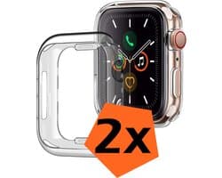 Hoesje Geschikt voor Apple Watch 40 mm Hoes Siliconen Case Cover - Hoes Geschikt voor Apple Watch 40 mm Hoesje - Transparant - 2 PACK