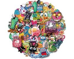 Grappige Stickers Met Dieren, Monsters, Teksten, etc | Geschikt voor Kinderen | 50 Stickers - voor laptop, agenda, koffer, etc.