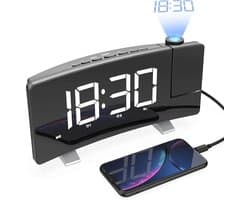 J&D supplies Digitale Wekkerradio inclusief Adapter - Digitale LED klok - Digitale Wekker - Kinderwekker - Wekkerradio kinderen - Wekker met Projectie - Klokradio