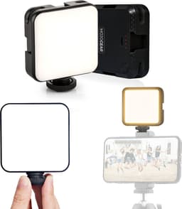 MOJOGEAR 64-LED Multi Color Mini videolamp - voor smartphone en camera - 2.000 mAh batterij - Zwart — thumbnail 1