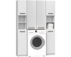 Wasmachine Ombouwkast-Opbouwkast Wasmachine Met 2 kolomkasten Wit