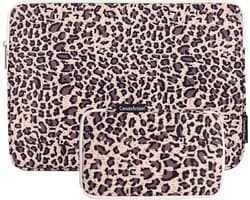 MacBook Laptop Sleeve 13 inch Luipaard Panterprint Bruin-Mocca + Accessoires Etui