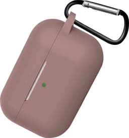 Hoesje - Geschikt voor Apple AirPods 3 - met Clip - Siliconen Hoes - Silicone Case Cover - Beige — thumbnail 4