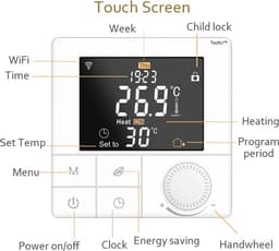 TechU™ Smart Thermostaat Life – Wit – Alleen voor Elektrische Vloerverwarming – App, Wifi & Amazon Alexa – Energiebesparend – Kinderslot — thumbnail 5