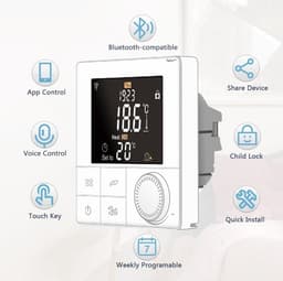 TechU™ Smart Thermostaat Life – Wit – Alleen voor CV-ketel – App, Wifi & Amazon Alexa – Energiebesparend – Kinderslot — thumbnail 3