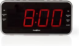 Nedis Wekkerradio - Digitale Wekker - AM / FM - Snoozefunctie - Slaaptimer - 2 Alarmen - Zwart — thumbnail 1