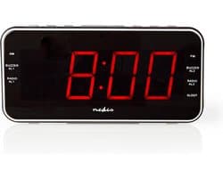 Nedis Wekkerradio - Digitale Wekker - AM / FM - Snoozefunctie - Slaaptimer - 2 Alarmen - Zwart