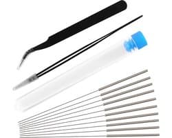 13x 3D Printer Nozzle Schoonmaak Set - 0.4 mm Roestvrij staal Naalden