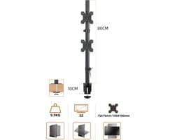 Monitor Standaard - 2 Schermen - Arm Dual Beeldscherm Stand