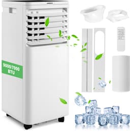 Glitzerlife - Mobiele Airco - Mobiele Airconditioner Aircooler - 7000 BTU Koelvermogen - Met Afvoerslang en Afstandsbediening - ABS Airconditioner voor Slaapkamer en Woonkamer - Wit — thumbnail 1