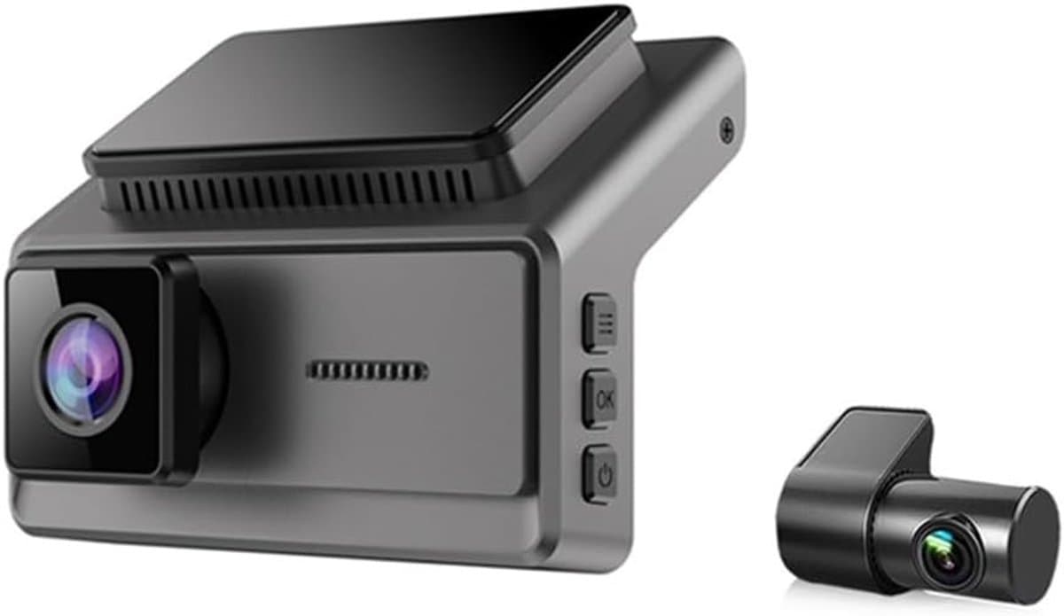3,75 inch dashcam met dubbele opname, wifi, 2K + 1080p HD-video en bewegingsdetectie voor montage op de voorruit — afbeelding 1