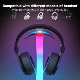 Hoofdtelefoonstandaard met 15W Draadloze Oplader en RGB Verlichting — thumbnail 2