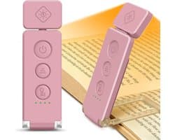 Oplaadbare Boekverlichting met 5 Kleuren en 5 Helderheidsniveaus, Flikkervrij Licht voor Oogzorg