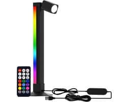 Intelligente LED-bureaulamp met leeslicht, RGBIC-kleurveranderende gaminglamp, bedienbaar via app, muzieksynchronisatie, sfeerverlichting voor de slaapkamer, geschikt voor gamingapparaten en bureaus.