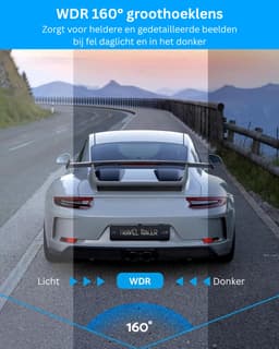 DVDSS® Dashcam voor auto voor en achter - Dashcam met parkeerbewaking - 1080p - Zwart — thumbnail 2