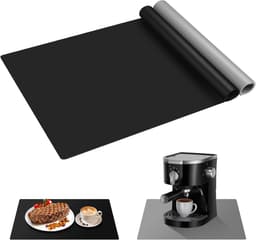 2 Stuks Siliconen Keukenmat - Aanrechtbeschermer - Hittebestendige mat - 40x60 cm - Geschikt voor Airfryer & Koffiemachine - Zwart/Grijs — thumbnail 1