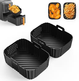 Ninja Heteluchtfriteuse, accessoires voor Ninja Double Stack XL SL400EU, 2 stuks siliconen inzetstukken, siliconen vorm voor AF300EU, AF400EU, AF451EU, Foodi Max AF500EU voor Dual Zone Air Fryer — thumbnail 1