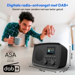 MEDION DAB+ radio met Bluetooth DRE-1 (DAB Plus, FM-radio, druppelbescherming, telescoopantenne, wekker, sluimerfunctie, instelbare display-dimmer, ASA-noodwaarschuwingssysteem), zwart — thumbnail 4