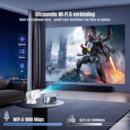 Florixa® Draagbare beamer - Beamer - Projector - Mini Beamer - Wit - 20cm x 11cm x 10cm — thumbnail 4