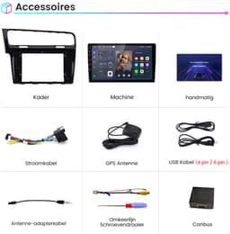 Junsun Android 15 Autoradio Geschikt voor Volkswagen Golf 7 VII 2013-2020 Accessoires, 4GB+64GB, Draadloze CarPlay & Andriod Auto, DAB+, GPS-navigatiesysteem, Bluetooth, Stuurwielbediening, WiFi, 10-inch Touchscreen, DSP, Octa-core processor — thumbnail 5