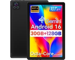Hotlight X109 Tablet - Android 16 Tablet - Gemini AI - 30GB RAM+128GB ROM - Octa Core - 10.1 inch - 1280x800 FHD+IPS - 5000mAh - 5G WiFi - Widevine L1 - Zwart