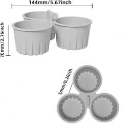 Cakevorm - Siliconen cupcakevormpjes - Vormpjes - Hittebestendige Muffinvormpjes - voor Airfryer en Oven - Vaatwasserbestendig - Set van 2 Grijs — thumbnail 5