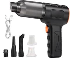 Sander Shop Draadloze handstofzuiger, draadloos, 16000 Pa autostofzuiger, 4-in-1 lichte mini-autostofzuiger, 200 W oplaadbaar, draagbare stofzuiger voor auto, kantoor, thuis, reiniging van dierenharen (zwart)