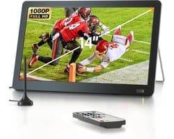 Draagbare Televisie - Mini LCD Scherm - Buiten Gebruik - Ingebouwde Batterij - 14 Inch - Zwart