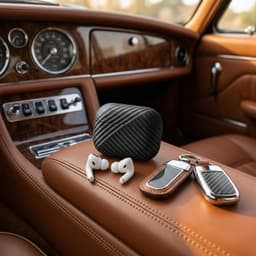 Diepgrijs carbon fiber hoesje voor oordopjes heren dames met streep patroon geschikt voor AirPods 4 hardcase beschermhoes — thumbnail 2