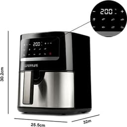 Luchtfriteuse 4,5 Liter met 10 Programma's en 1500 Watt - Zwart/Staal — thumbnail 6