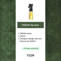 Flow Goods Olijfolie Sprayer – Zwart – Olie Spray - Navulbaar Olie Glas – 200 ML – Cooking Spray - BBQ Accesoires – Airfryer — thumbnail 6