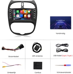 Hexinex Quad-Core autoradio Geschikt voor Peugeot 206 (2001-2016) - Draadloos CarPlay, Android Auto, multimediaspeler, Android 15, 2GB+64GB — thumbnail 5