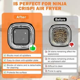 Anti-spat Air Fryer voor Ninja CRISPi FN101EUGY, FN101EUST en FN101EUSG, FN101EUSG roestvrijstalen spatbord, effectieve bescherming van de verwarmde spiraal — thumbnail 3