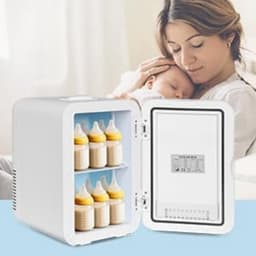 Zyrex® Skincare Fridge - Mini Koelkast 8 Liter – Met Spiegel en Verlichting - Mini Fridge - Wit - ‎20cm x 26cm x 30cm — thumbnail 7