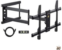 TV Muurbeugel Set - Verstelbare Kantelbare Draaibare TV Beugel - 765 mm Uitbreekarm - Geschikt voor 37 tot 70 Inch Televisies - VESA 600x400 mm - TV Wandbeugel tot 45 kg Draagvermogen - Muurbeugel TV - Muurbeugel Monitor