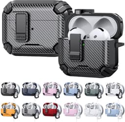 Telestore - AirPods Pro 3 Carbon hard case cover - Carbon hybride wit hoesje Beschermhoes - AirPods pro 3 Cover - hoesje geschikt voor Apple Airpods pro 3 - wit - Carbon hard cover - met MagSafe functie — thumbnail 2