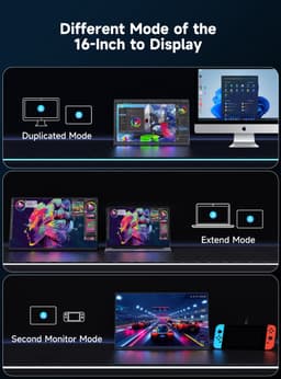 Uperfect Portable Monitor ColorT06 16.0" |3840*2400P|+| 16.7M (8bit)|+|104.8%sRGB|+1200(cd/m²)+1500:1 Contrast+IPS Draagbaar monitor with Dual USB-C/MINI HDMI & Speakers — thumbnail 13
