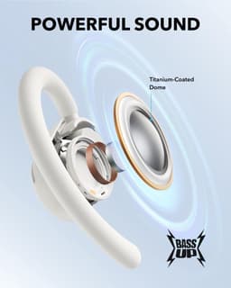 soundcore V20i open-ear koptelefoon by Anker - Verstelbare oorhaken - Comfortabel - Stevige grip - Sterke bas - Ruisvrije telefoongesprekken - IP55 - Led - 36 uur speeltijd - Bluetooth 5.4 oordopjes - Multipoint verbinding — thumbnail 3