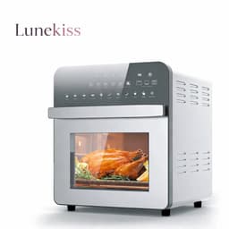 Lunekiss 15L luchtfriteuse oven 11‑in‑1 met dubbele verwarming, roestvrij staal, 1700W, draaispit & dehydrator — thumbnail 1