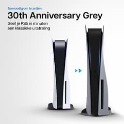 Playstation 5 Faceplates Disc Edition (niet geschikt voor PS5 Slim & PS5 Pro) - Inclusief Mid Skin - Accessoires - Faceplate - Cover - Plate - Skin - Retro - Anniversary Grey — thumbnail 4