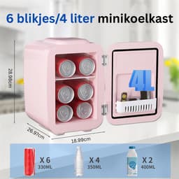 NBAP® Mini Koelkast - Minibar - Skincare Fridge- Roze — thumbnail 2